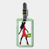 Étiquette À Bagage Étiquette de bagage de fille de la Guyane (Devant Vertical)