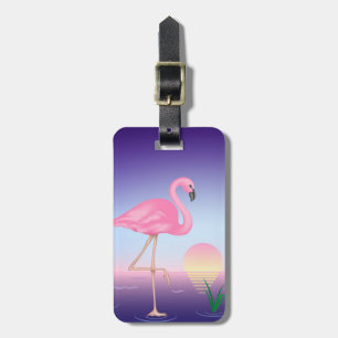 Étiquette À Bagage Étiquette de bagage de Flamant rose