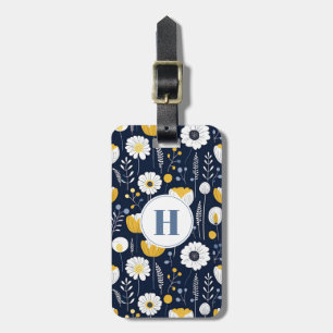 Étiquette À Bagage Étiquette de bagage de fleurs scandinaves