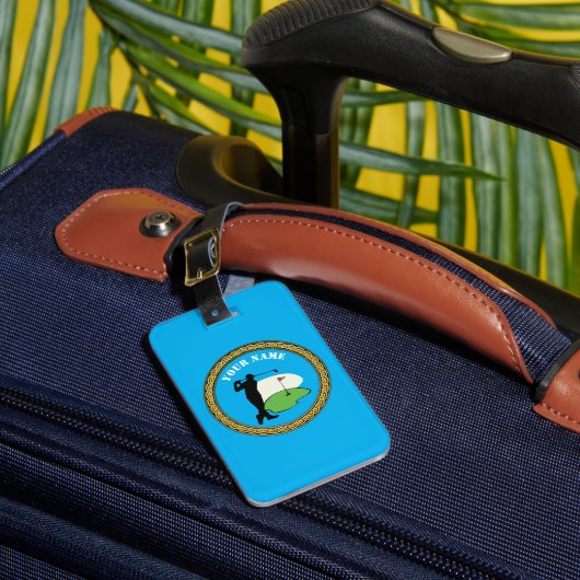 Étiquette À Bagage Étiquette de bagage de golf - Ajouter un nom - Gol (Insitu Rectoal 1)