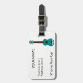 Étiquette À Bagage Étiquette de bagage de ketmie d'ukulélé (Devant Vertical)