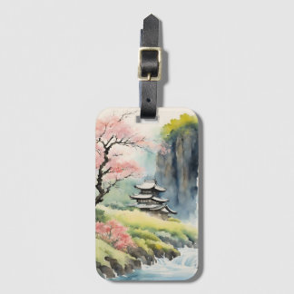 Étiquette À Bagage Étiquette de bagage de la maison de l'aquarelle Ze