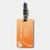 Étiquette À Bagage Étiquette de bagage de marguerite orange (Devant Vertical)