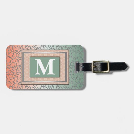 Étiquette À Bagage Étiquette de bagage de monogramme (Devant horizontal)