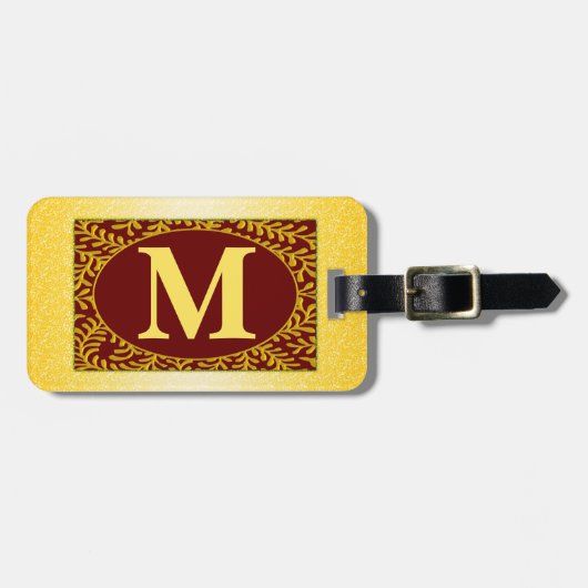 Étiquette À Bagage Étiquette de bagage de monogramme (Devant horizontal)