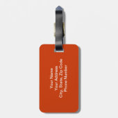 Étiquette À Bagage Étiquette de bagage de monogramme (Dos Vertical)