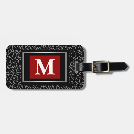 Étiquette À Bagage Étiquette de bagage de monogramme (Devant horizontal)