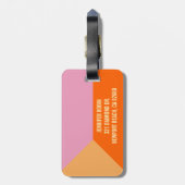 Étiquette À Bagage Étiquette de bagage de monogramme (Dos Vertical)