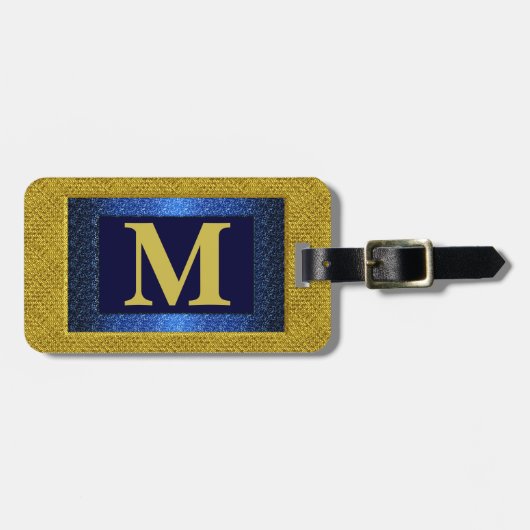 Étiquette À Bagage Étiquette de bagage de monogramme (Devant horizontal)