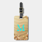 Étiquette À Bagage Étiquette de bagage de monogramme d'Hawaï de sable (Devant Vertical)