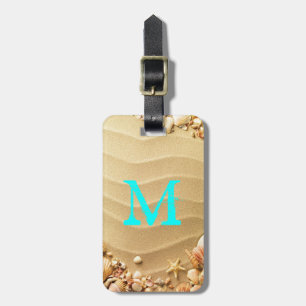 Étiquette À Bagage Étiquette de bagage de monogramme d'Hawaï de sable