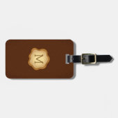 Étiquette À Bagage Étiquette de bagage de monogramme - encre en (Devant horizontal)