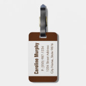 Étiquette À Bagage Étiquette de bagage de monogramme - encre en (Dos Vertical)