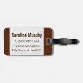 Étiquette À Bagage Étiquette de bagage de monogramme - encre en (Dos horizontal)