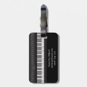 Étiquette À Bagage Étiquette de bagage de notes musicales de clavier (Dos Vertical)