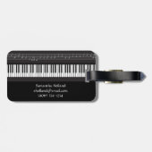 Étiquette À Bagage Étiquette de bagage de notes musicales de clavier (Dos horizontal)
