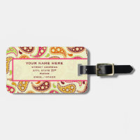 Étiquette de bagage de Paisley