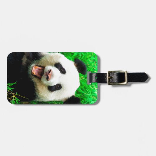 Étiquette À Bagage Étiquette de bagage de panda géant (Devant horizontal)
