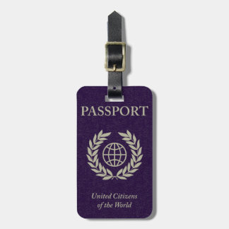 Étiquette À Bagage étiquette de bagage de passeport violet