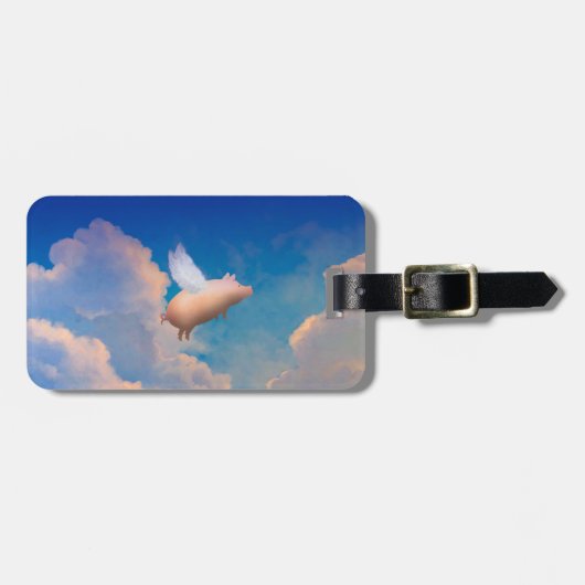 Étiquette À Bagage étiquette de bagage de porc de vol (Devant horizontal)