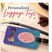 Étiquette de bagage de princesse africaine