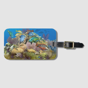 Étiquette À Bagage Étiquette de bagage de récif coralien et de