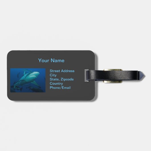 Étiquette À Bagage Étiquette de bagage de requin (Dos horizontal)