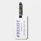 Étiquette À Bagage Étiquette de bagage de #RESIST (Dos Vertical)