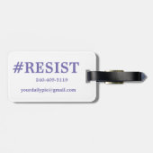 Étiquette À Bagage Étiquette de bagage de #RESIST (Dos horizontal)