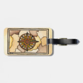 Étiquette À Bagage Étiquette de bagage de rose de boussole (Dos horizontal)