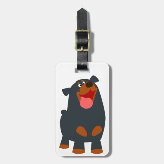 Étiquette À Bagage Étiquette de bagage de rottweiler de dessin animé