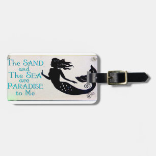 Étiquette À Bagage étiquette de bagage de sable et de sirène de mer