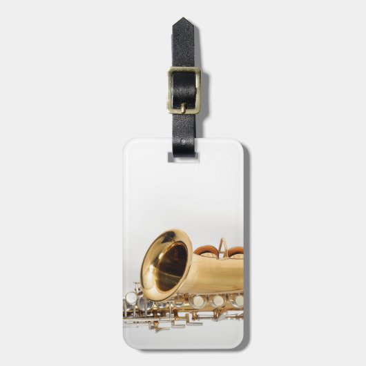 Étiquette À Bagage Étiquette de bagage de saxophone de soprano (Devant Vertical)