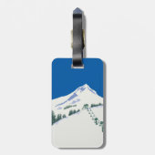 Étiquette À Bagage Étiquette de bagage de scène d'hiver de ski (Dos Vertical)