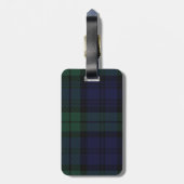 Étiquette À Bagage Étiquette de bagage de Tartan Plaid de surveillanc (Dos Vertical)