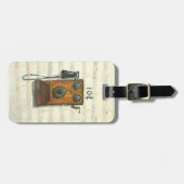 Étiquette À Bagage étiquette de bagage de téléphone antique (Devant horizontal)