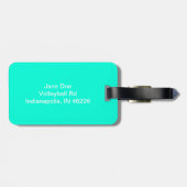 Étiquette À Bagage Étiquette de bagage de volleyball de turquoise (Dos horizontal)