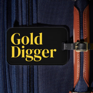 Étiquette À Bagage Étiquette de bagage de voyage amusante Gold Digger