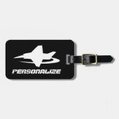 Étiquette À Bagage Étiquette de bagage de voyage avec logo d'avion de (Devant horizontal)