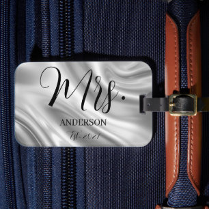 Étiquette À Bagage Étiquette de bagage de voyage de noces Mme Script