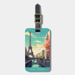 Étiquette À Bagage Étiquette de bagage de voyage Paris France