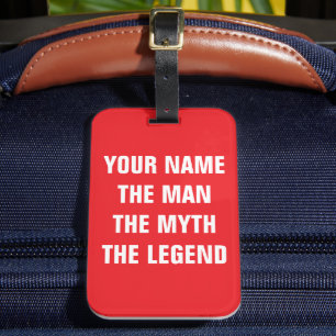 Étiquette À Bagage Étiquette de bagage de voyage rouge drôle L'homm