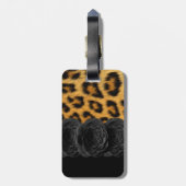 Étiquette À Bagage Étiquette de bagage d'empreinte de léopard (Dos Vertical)