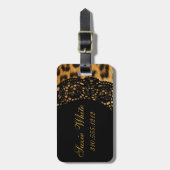 Étiquette À Bagage Étiquette de bagage d'empreinte de léopard (Devant Vertical)
