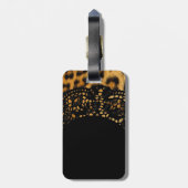 Étiquette À Bagage Étiquette de bagage d'empreinte de léopard (Dos Vertical)