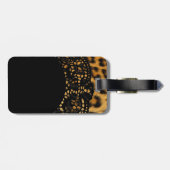 Étiquette À Bagage Étiquette de bagage d'empreinte de léopard (Dos horizontal)