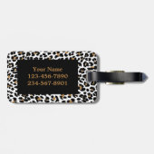 Étiquette À Bagage Étiquette de bagage d'empreinte de léopard de (Dos horizontal)
