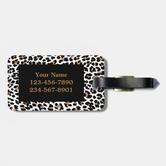 Étiquette À Bagage Étiquette de bagage d'empreinte de léopard de (Dos horizontal)