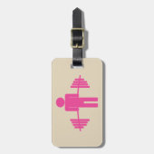 Étiquette À Bagage Étiquette de bagage d'haltérophilie dans le rose (Devant Vertical)