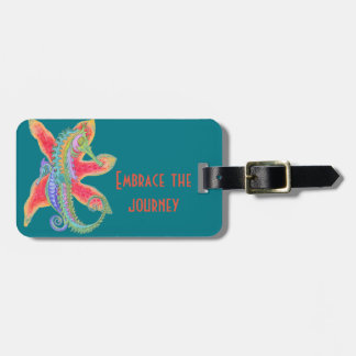 Étiquette À Bagage étiquette de bagage d'hippocampes et d'étoiles de